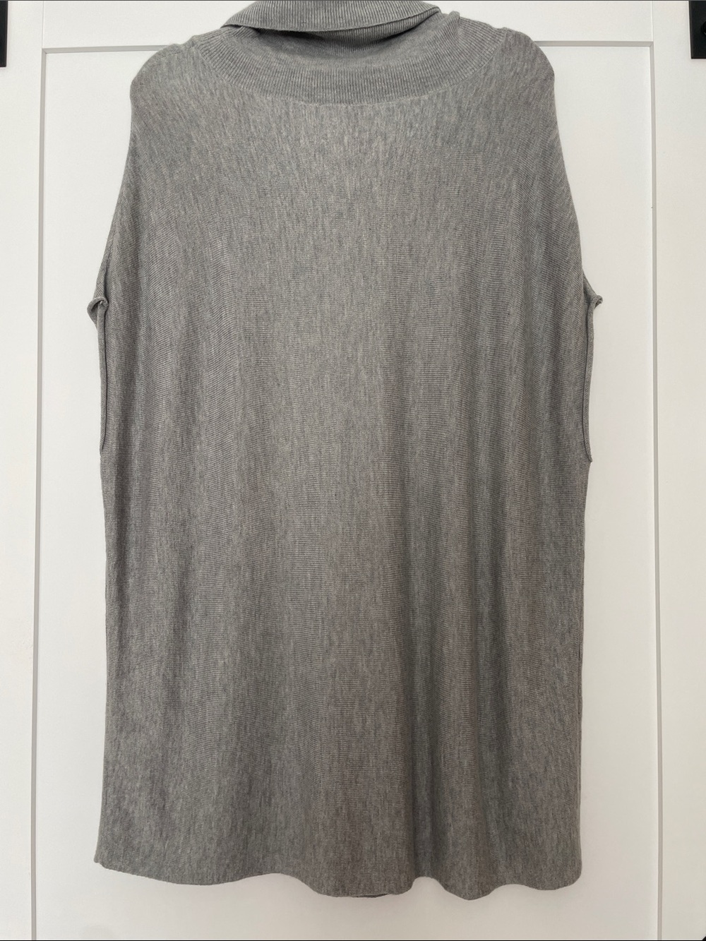 Joan Vass Light Gray Cowl Neck Sleeveless Tunic - Picture 3 of 4